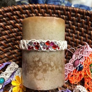 Candle decor lace wreath adjustable crystal NEW